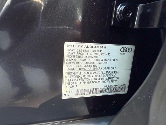 Photo 10 from auction – 2017 AUDI Q7 PREMIUM with VIN WA1LAAF76HD020966