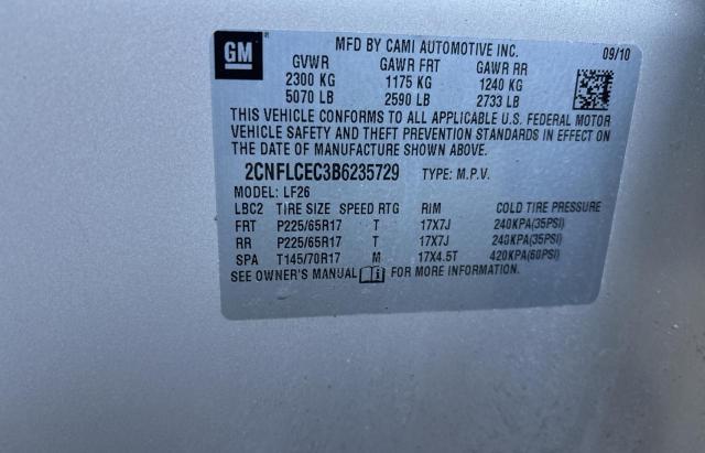 Photo 10 from auction – 2011 CHEVROLET EQUINOX LS with VIN 2CNFLCEC3B6235729