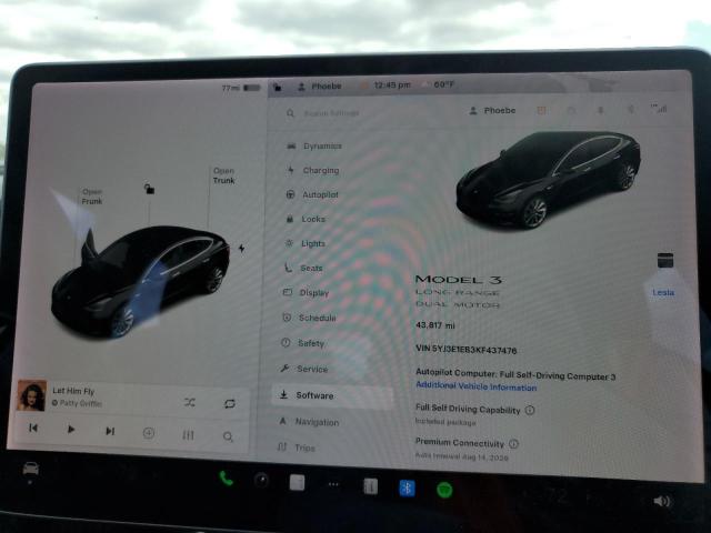 Photo 9 from auction – 2019 TESLA MODEL 3 with VIN 5YJ3E1EB3KF437476