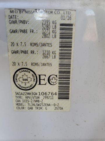 Photo 14 from auction – 2016 NISSAN MURANO S with VIN 5N1AZ2MH3GN106764
