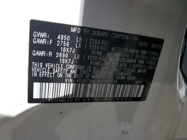 Photo 14 from auction – 2022 SUBARU OUTBACK LI with VIN 4S4BTAMC9N3131505