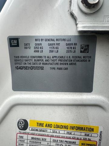 Photo 10 from auction – 2012 BUICK LACROSSE P with VIN 1G4GF5E31CF372702