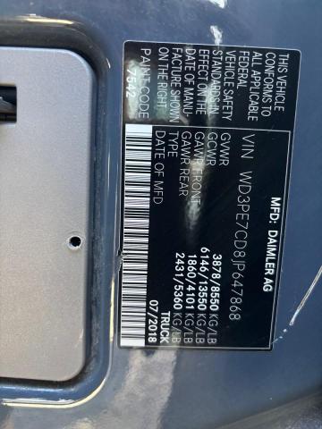 Photo 10 from auction – 2018 MERCEDES-BENZ SPRINTER 2 with VIN WD3PE7CD8JP647868