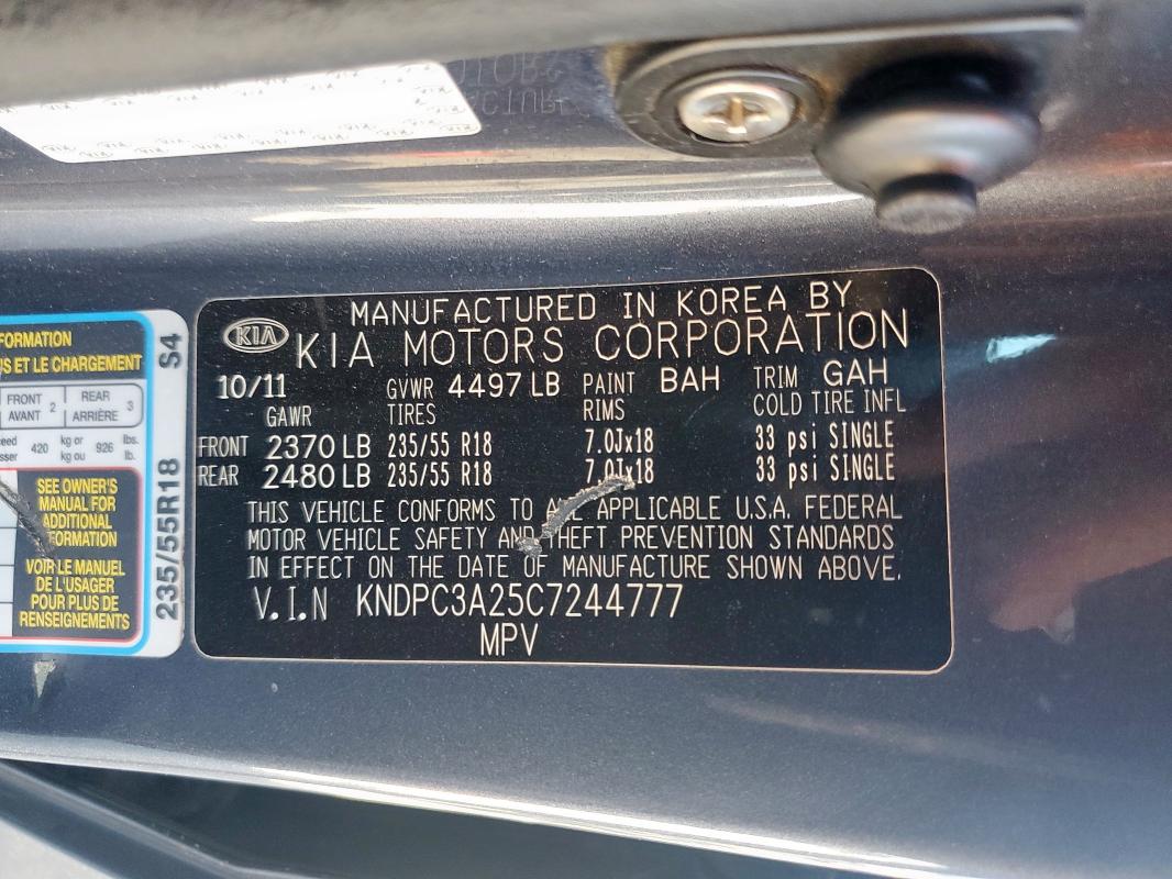 Zdjęcie 14 z aukcji – 2012 KIA SPORTAGE z VIN KNDPC3A25C7244777