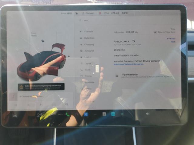 Photo 9 from auction – 2020 TESLA MODEL 3 with VIN 5YJ3E1EA5LF793954