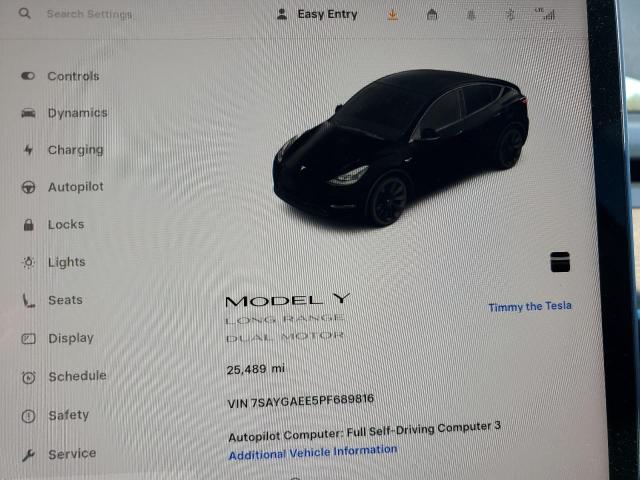 Photo 9 from auction – 2023 TESLA MODEL Y with VIN 7SAYGAEE5PF689816