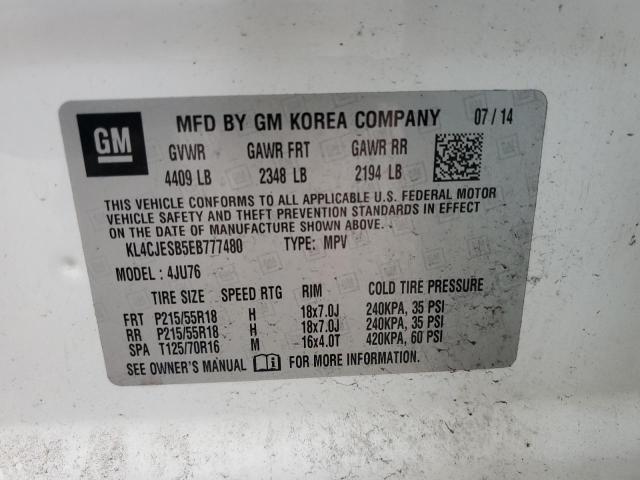 Photo 14 from auction – 2014 BUICK ENCORE with VIN KL4CJESB5EB777480
