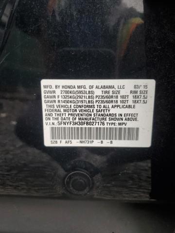 Photo 14 from auction – 2015 HONDA PILOT SE with VIN 5FNYF3H30FB027176
