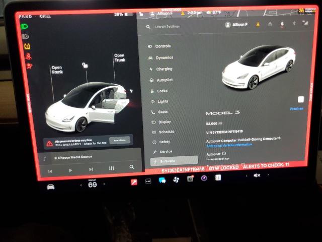Photo 9 from auction – 2022 TESLA MODEL 3 with VIN 5YJ3E1EA1NF119416