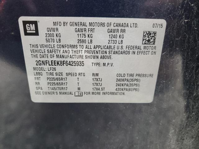 Photo 14 from auction – 2015 CHEVROLET EQUINOX LS with VIN 2GNFLEEK8F6425935