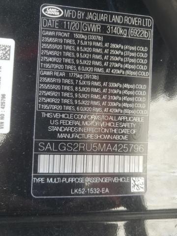 Photo 14 from auction – 2021 LAND ROVER RANGE ROVE with VIN SALGS2RU5MA425796