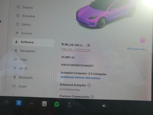 Photo 9 from auction – 2018 TESLA MODEL 3 with VIN 5YJ3E1EB7JF084237
