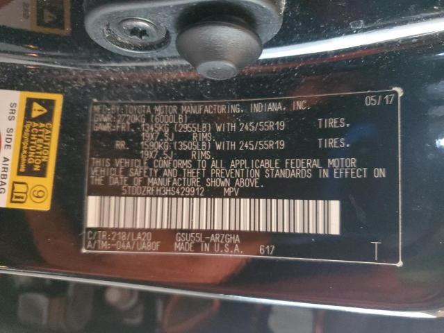 Photo 14 from auction – 2017 TOYOTA HIGHLANDER with VIN 5TDDZRFH3HS429912