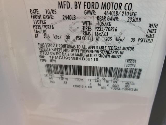 Photo 14 from auction – 2006 FORD ESCAPE XLT with VIN 1FMCU93186KB36119
