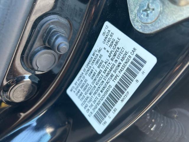 Photo 10 from auction – 2012 HONDA CIVIC LX with VIN 2HGFB2F52CH594370