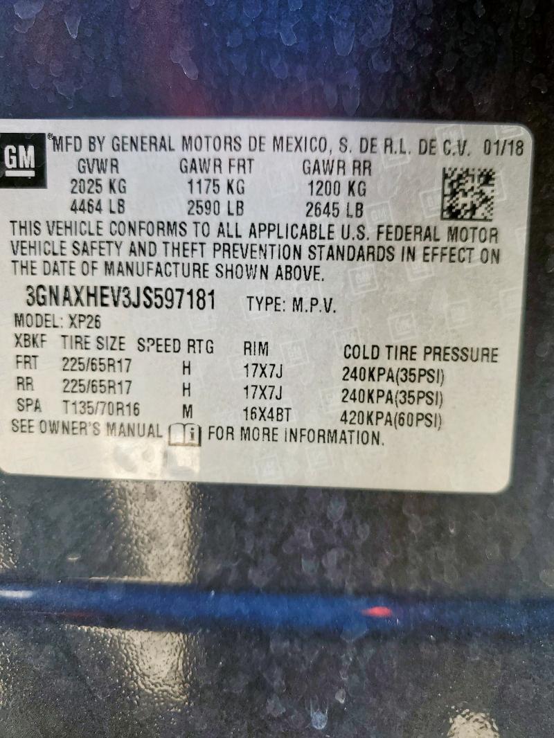 Photo 14 from auction – 2018 CHEVROLET EQUINOX LS with VIN 3GNAXHEV3JS597181