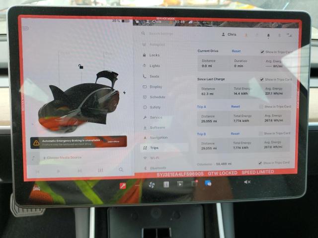 Photo 9 from auction – 2020 TESLA MODEL 3 with VIN 5YJ3E1EA4LF596905