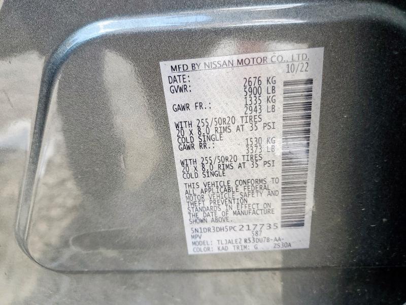 Photo 14 from auction – 2023 NISSAN PATHFINDER with VIN 5N1DR3DH5PC217735