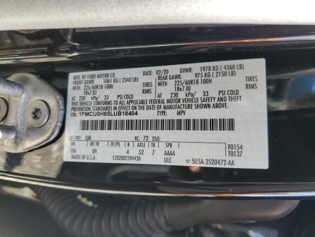 Photo 14 from auction – 2020 FORD ESCAPE SEL with VIN 1FMCU0H65LUB18404