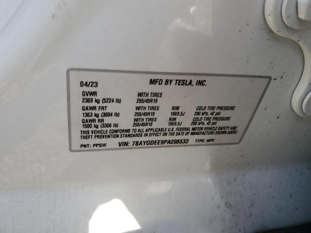 Photo 14 from auction – 2023 TESLA MODEL Y with VIN 7SAYGDEE9PA098533