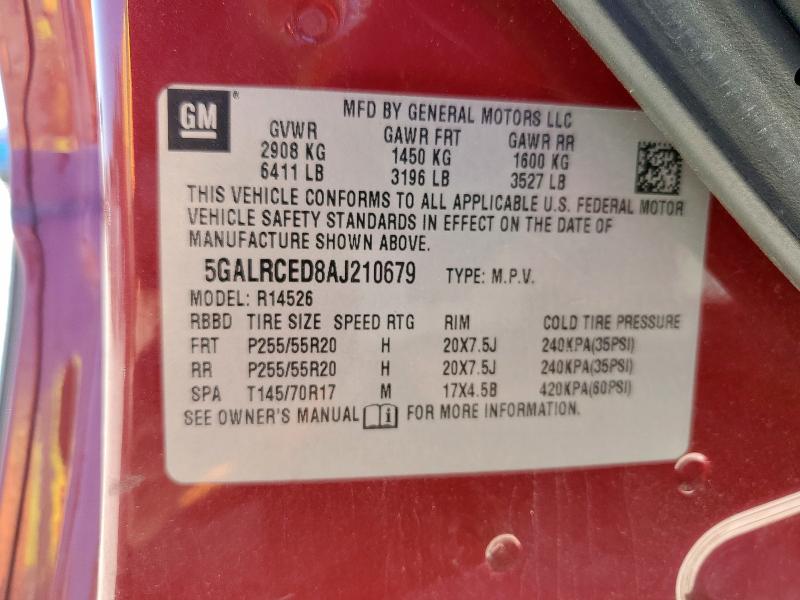 Foto 14 de la subasta – 2010 BUICK ENCLAVE CX con VIN 5GALRCED8AJ210679