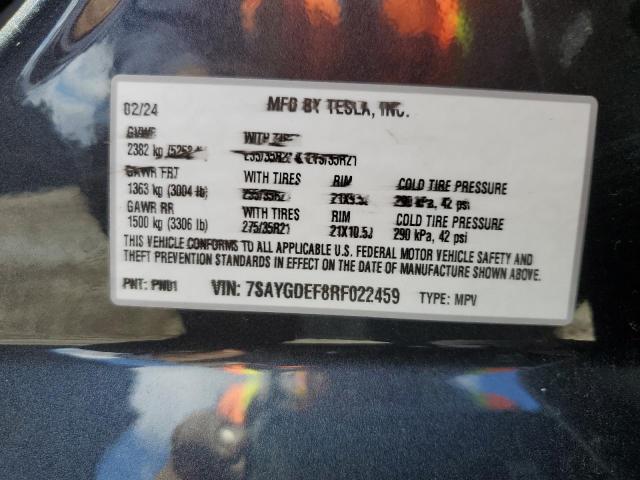 Photo 14 from auction – 2024 TESLA MODEL Y with VIN 7SAYGDEF8RF022459
