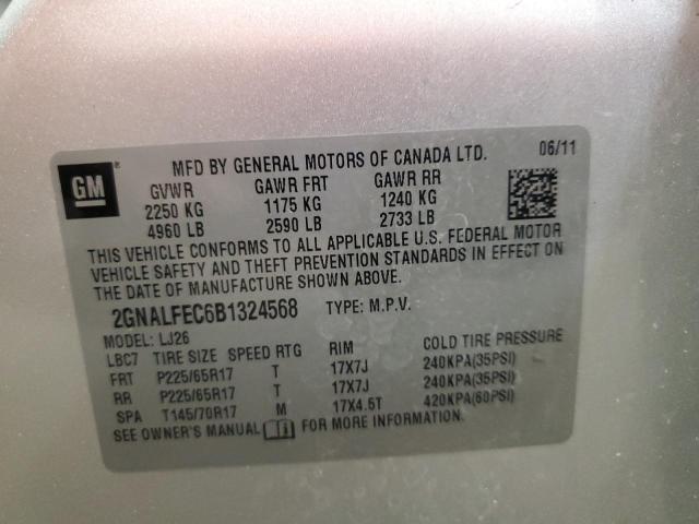 Photo 14 from auction – 2011 CHEVROLET EQUINOX LT with VIN 2GNALFEC6B1324568