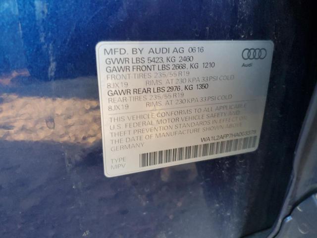 Photo 14 from auction – 2017 AUDI Q5 PREMIUM with VIN WA1L2AFP7HA003379