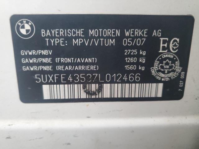 Photo 14 from auction – 2007 BMW X5 3.0I with VIN 5UXFE43537L012466