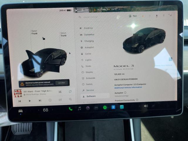 Photo 9 from auction – 2018 TESLA MODEL 3 with VIN 5YJ3E1EAXJF098494