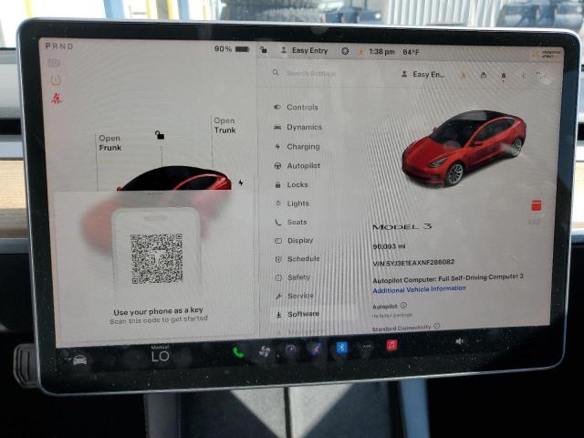 Photo 9 from auction – 2022 TESLA MODEL 3 with VIN 5YJ3E1EAXNF286082