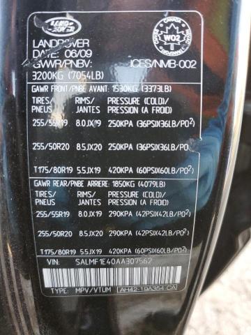 Photo 14 from auction – 2010 LAND ROVER RANGE ROVE with VIN SALMF1E40AA307562