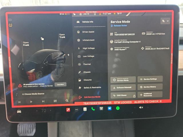 Photo 9 from auction – 2025 TESLA MODEL Y with VIN 7SAYGDEE1SF288225