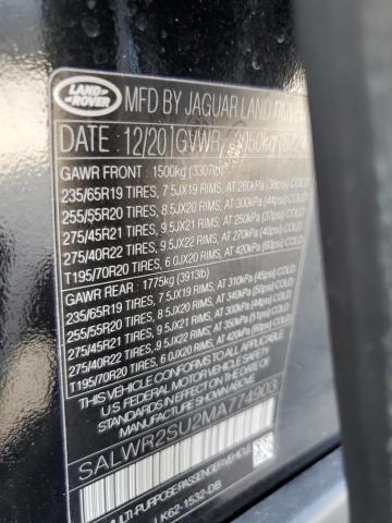 Photo 14 from auction – 2021 LAND ROVER RANGE ROVE with VIN SALWR2SU2MA774903
