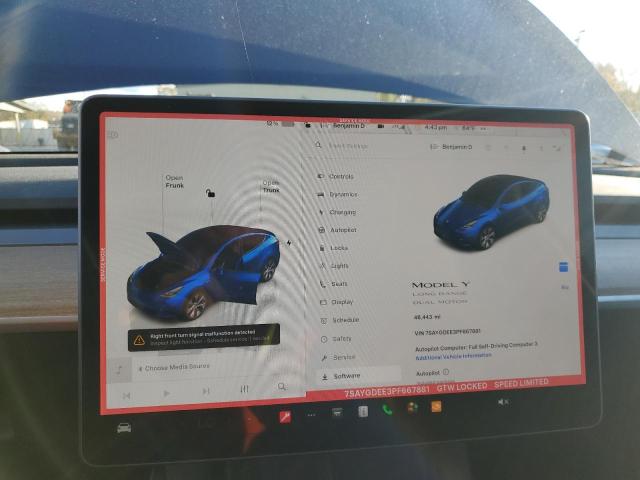 Photo 9 from auction – 2023 TESLA MODEL Y with VIN 7SAYGDEE3PF667881