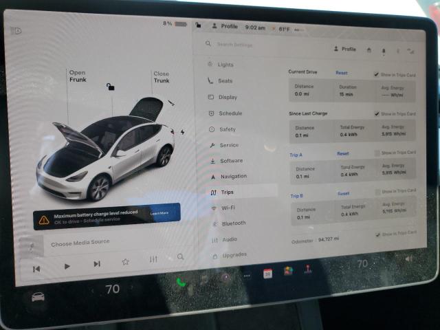 Photo 9 from auction – 2021 TESLA MODEL Y with VIN 5YJYGDEE1MF270002