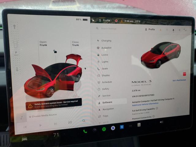 Photo 9 from auction – 2025 TESLA MODEL 3 with VIN 5YJ3E1EA1SF037083