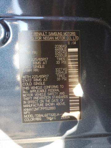 Photo 14 from auction – 2015 NISSAN ROGUE S with VIN KNMAT2MT7FP512883