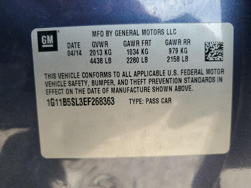 Photo 14 from auction – 2014 CHEVROLET MALIBU LS with VIN 1G11B5SL3EF268363