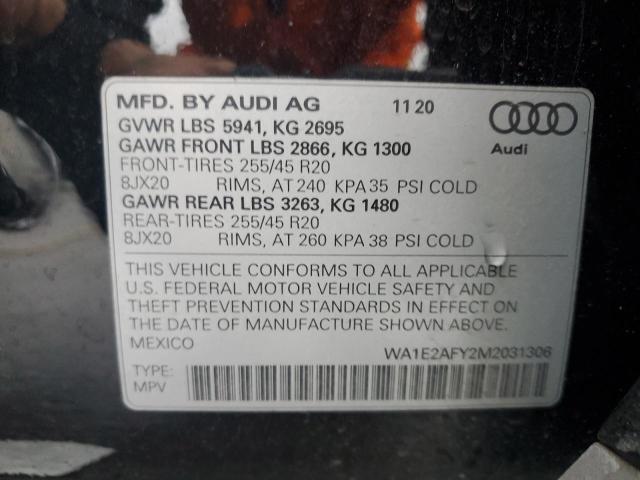 صورة رقم 14 من المزاد - 2021 AUDI Q5 E PREMI مع VIN WA1E2AFY2M2031306