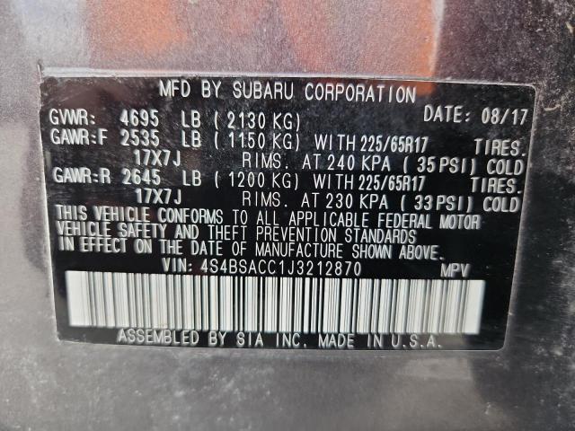 Photo 14 from auction – 2018 SUBARU OUTBACK 2. with VIN 4S4BSACC1J3212870