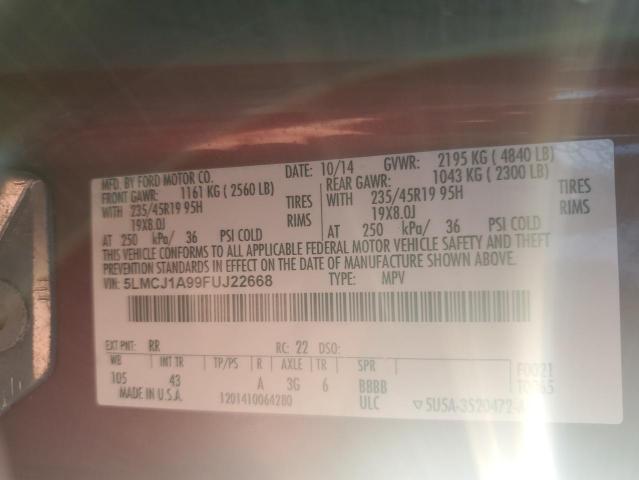 Photo 14 from auction – 2015 LINCOLN MKC with VIN 5LMCJ1A99FUJ22668