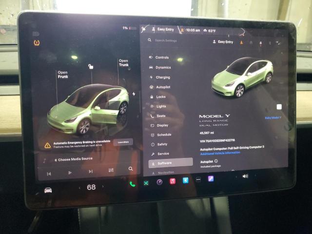 Photo 9 from auction – 2022 TESLA MODEL Y with VIN 7SAYGDEE6NF422716