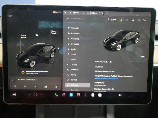 Photo 9 from auction – 2022 TESLA MODEL 3 with VIN 5YJ3E1EA5NF287785