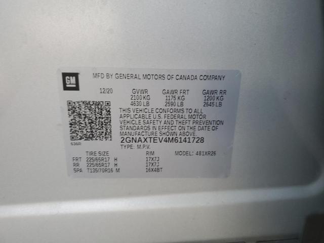 Photo 14 from auction – 2021 CHEVROLET EQUINOX LT with VIN 2GNAXTEV4M6141728