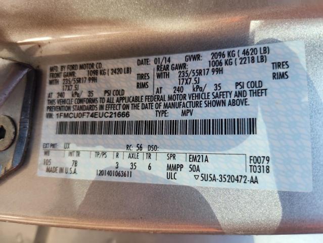 Photo 14 from auction – 2014 FORD ESCAPE S with VIN 1FMCU0F74EUC21666