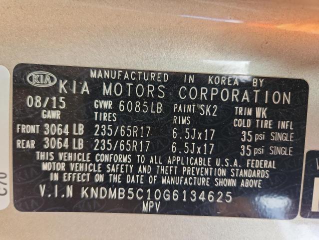 Photo 14 from auction – 2016 KIA SEDONA LX with VIN KNDMB5C10G6134625