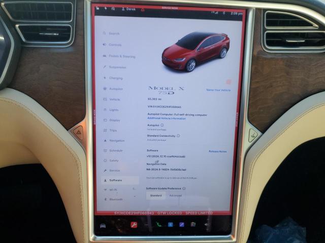 Photo 9 from auction – 2017 TESLA MODEL X with VIN 5YJXCDE21HF068943