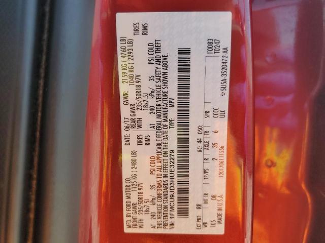 Photo 14 from auction – 2017 FORD ESCAPE TIT with VIN 1FMCU9JD3HUE32279