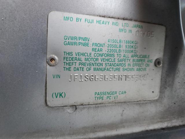 Photo 14 from auction – 2005 SUBARU FORESTER 2 with VIN JF1SG63635H755388